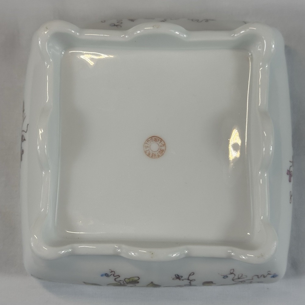 Limoges France Porcelain Trinket Box Floral Square Lidded Dresser Jar 5.25" - Picture 11 of 16